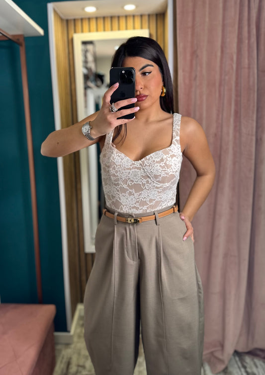 Body nude merletto