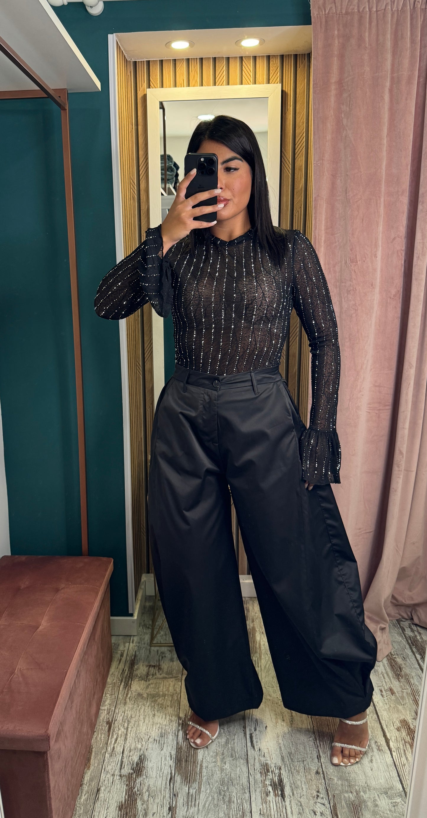 Pantaloni simil raso