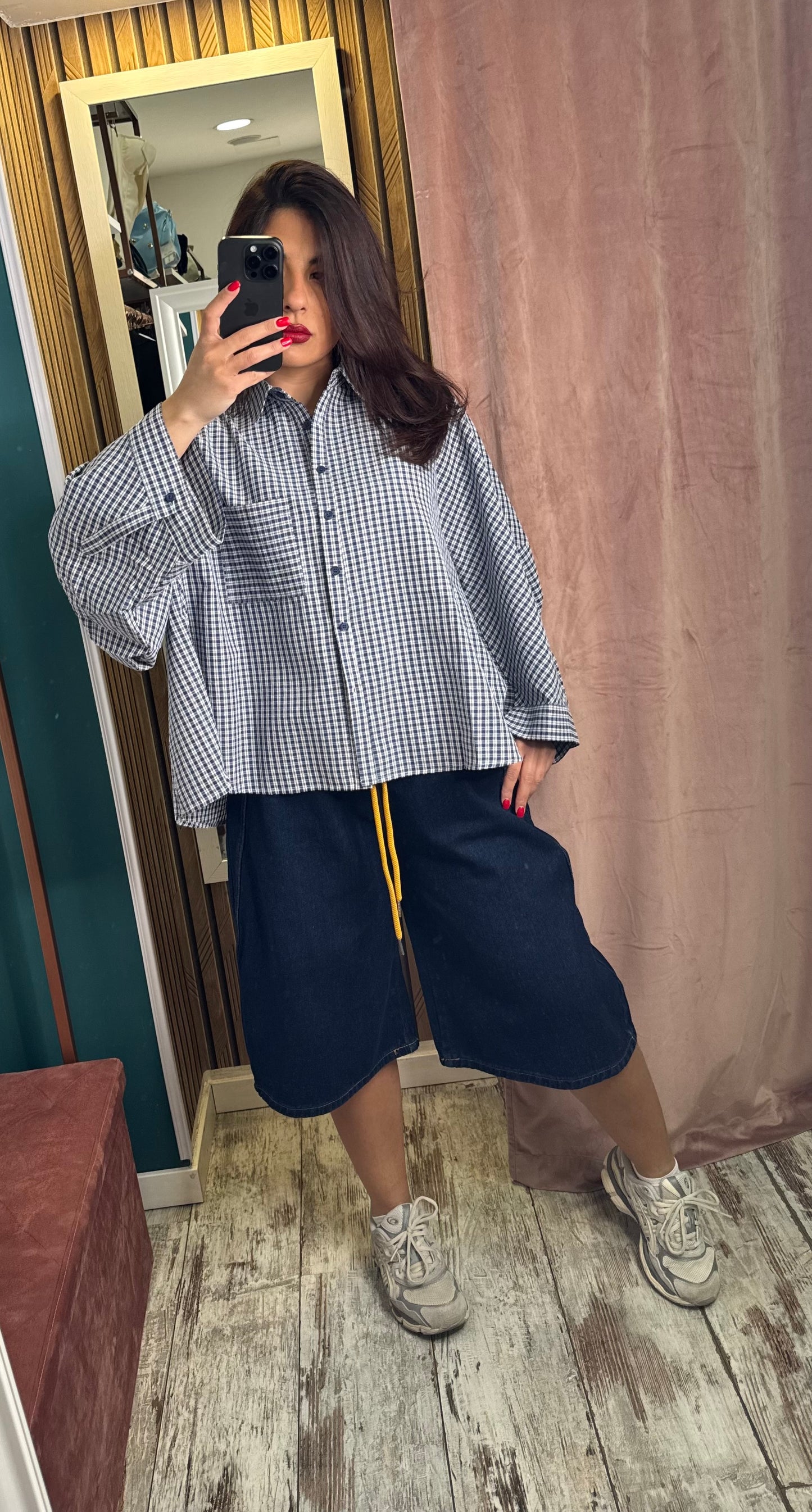 Camicia quadretti blu marine