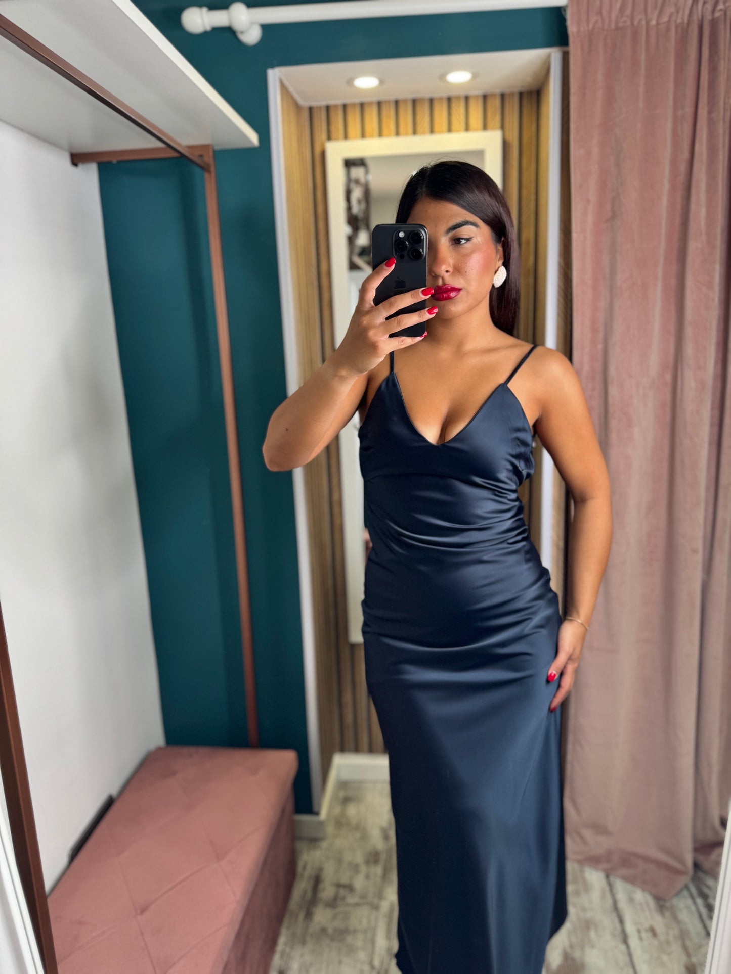 Vestito Satin blu
