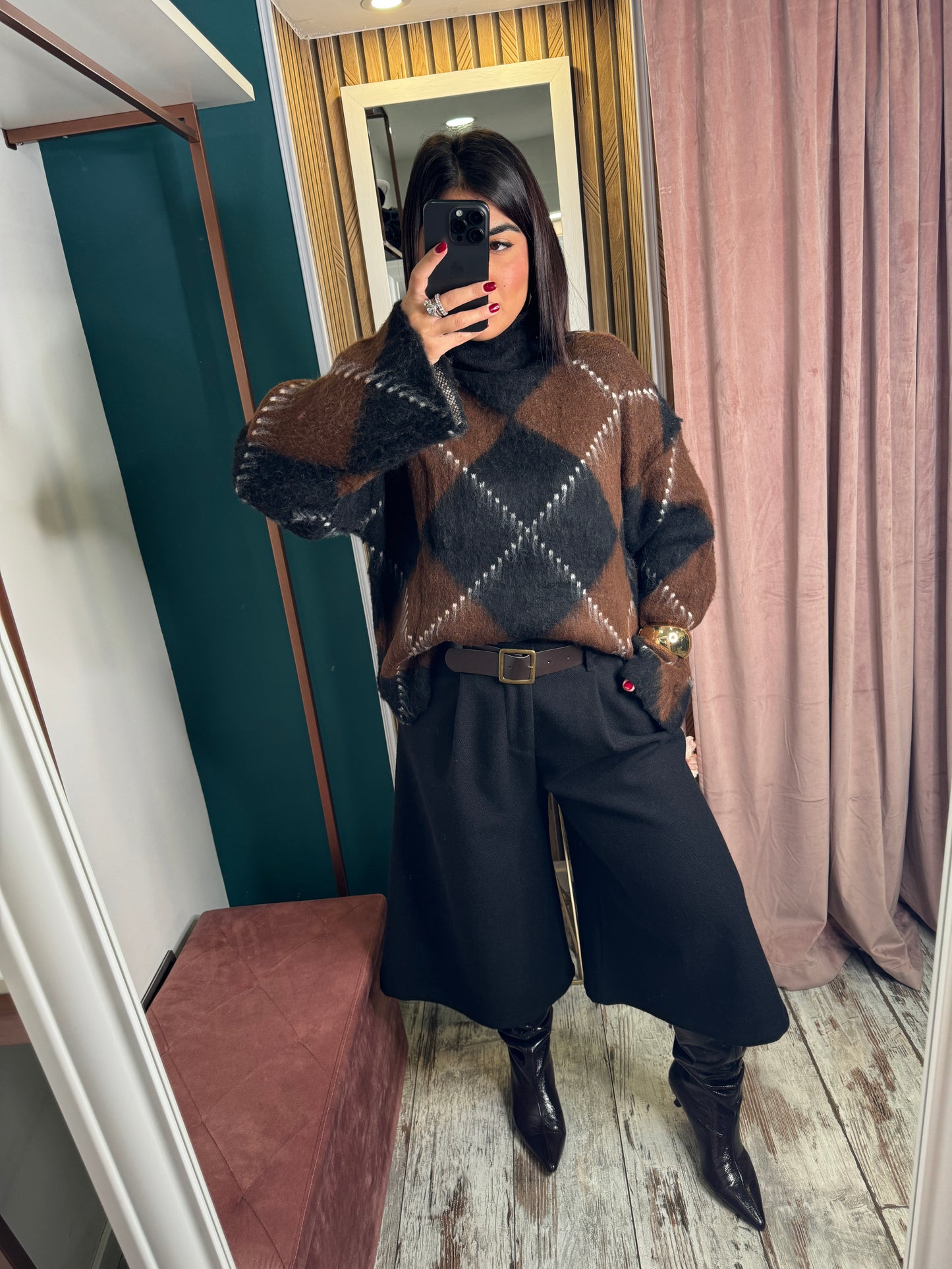 Bermuda in lana nero