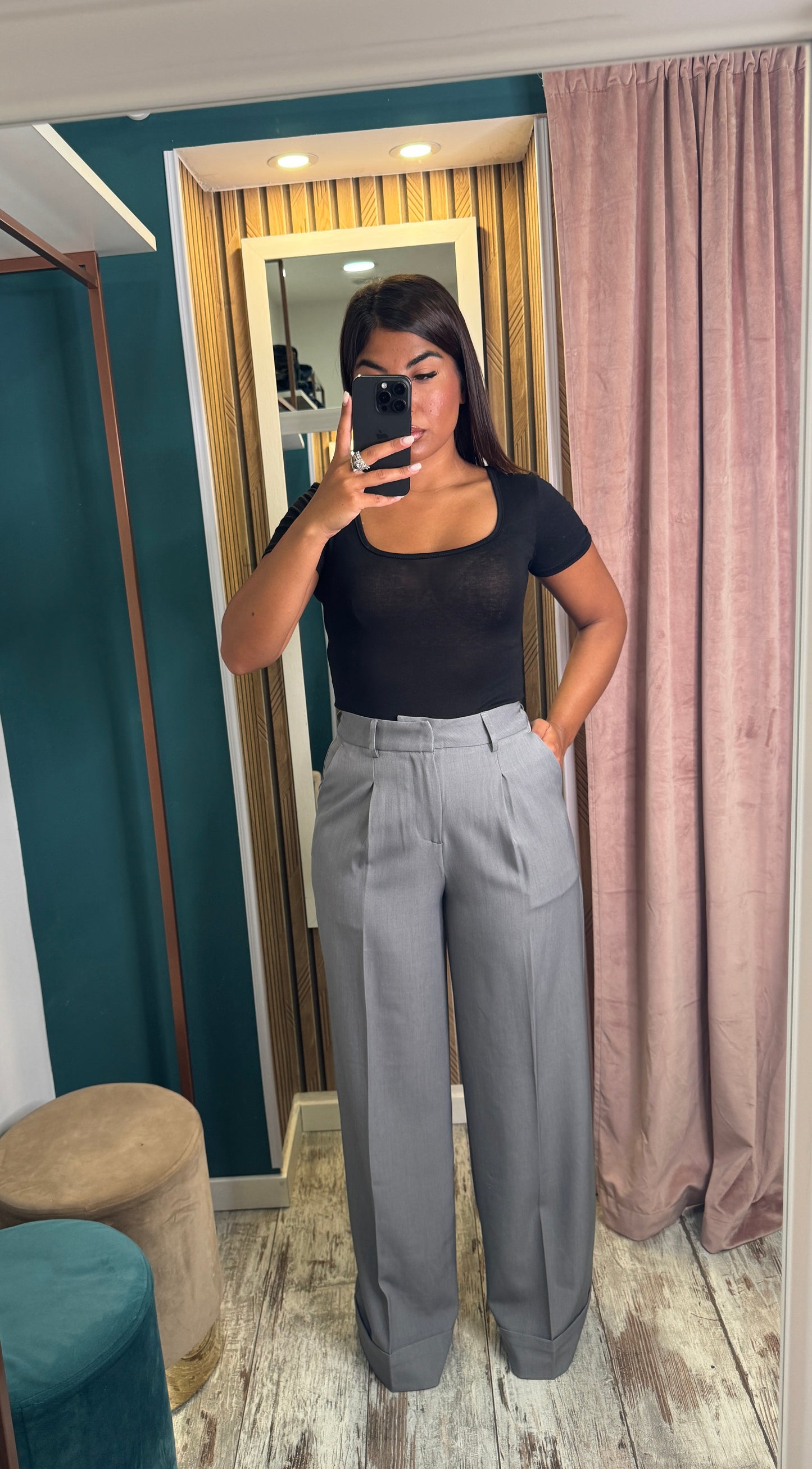 Pantaloni palazzo grey