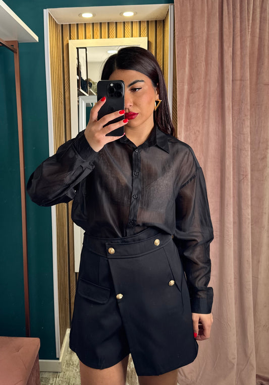 Camicia velata nera