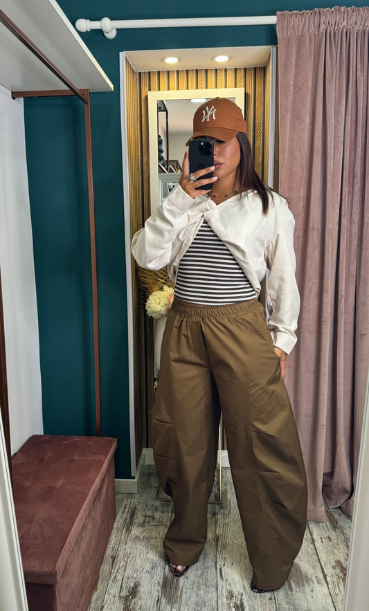 Pantaloni Baggy camel