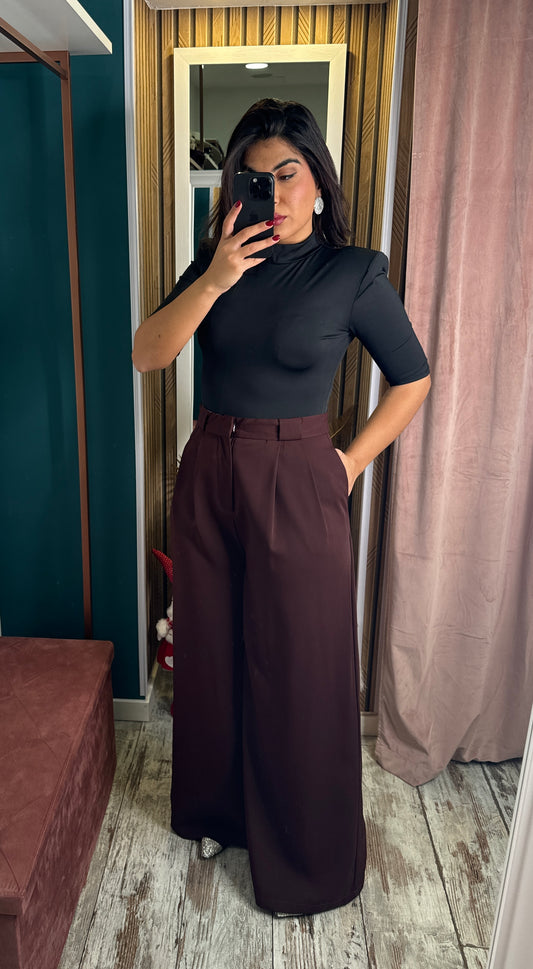 Pantaloni palazzo bordeaux
