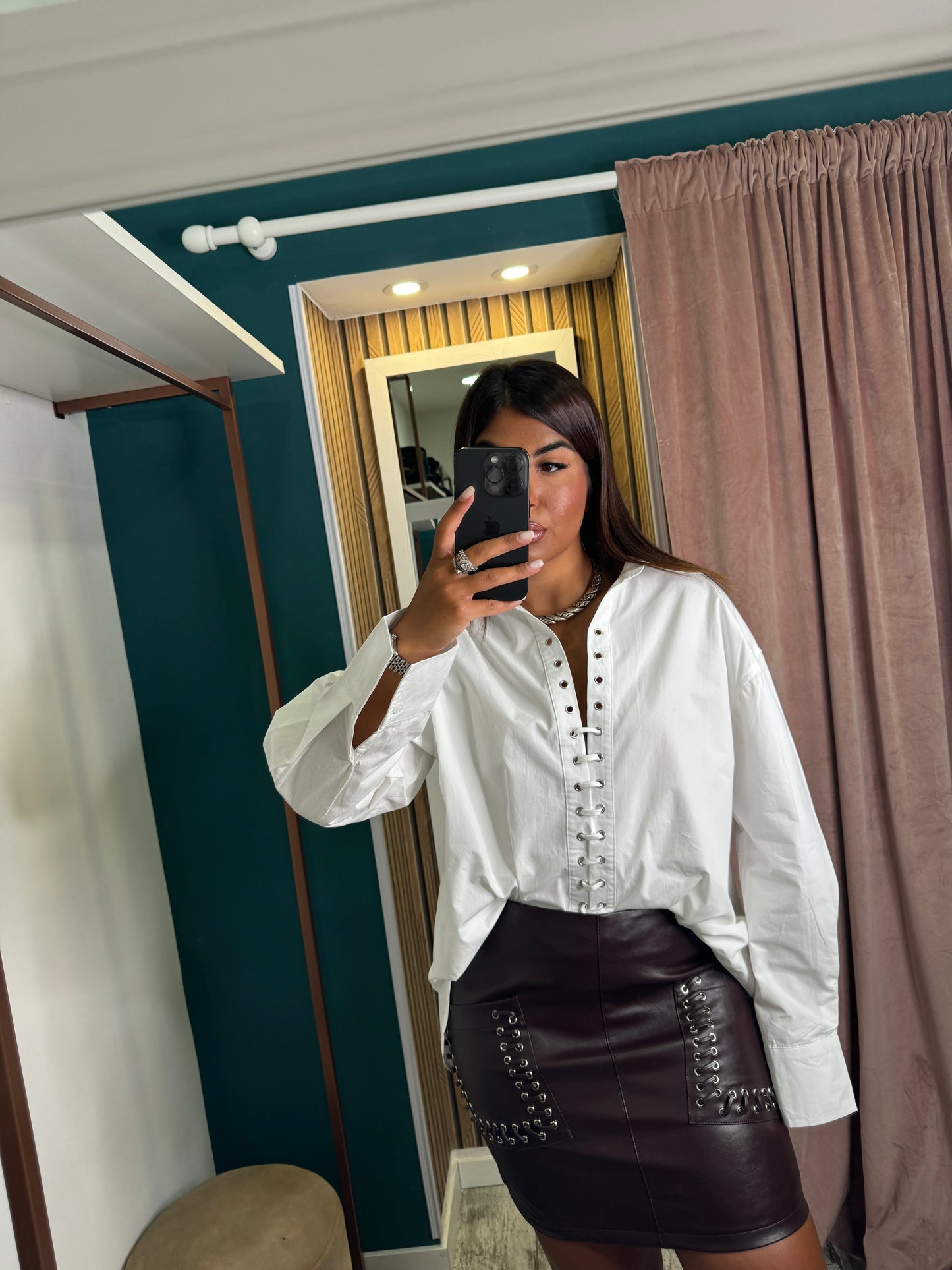 Camicia stringhe bianca