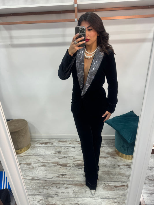 Tailleur velvet strass