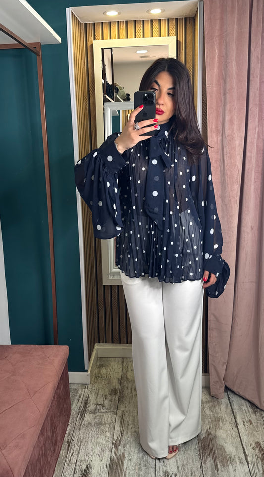 Camicia pois blu