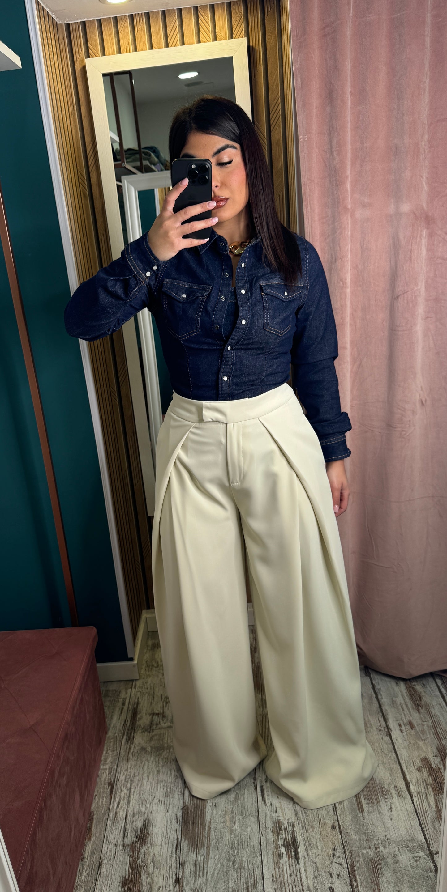 Pantaloni Genesis crema
