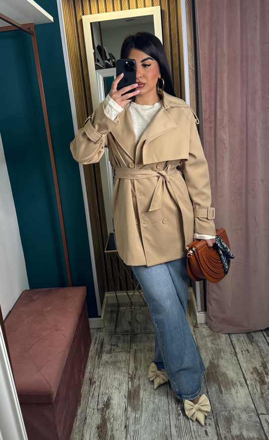 Trench corto beige