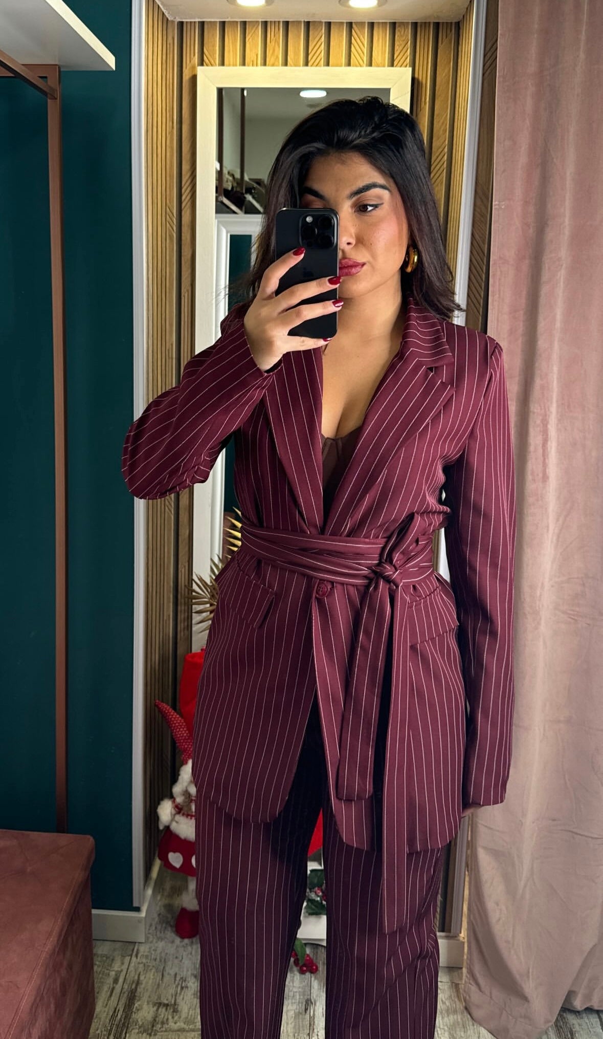 Tailleur Gessato bordeaux