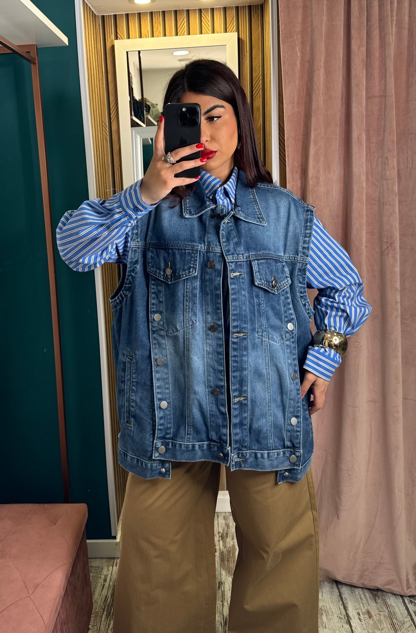Gilet oversize blue