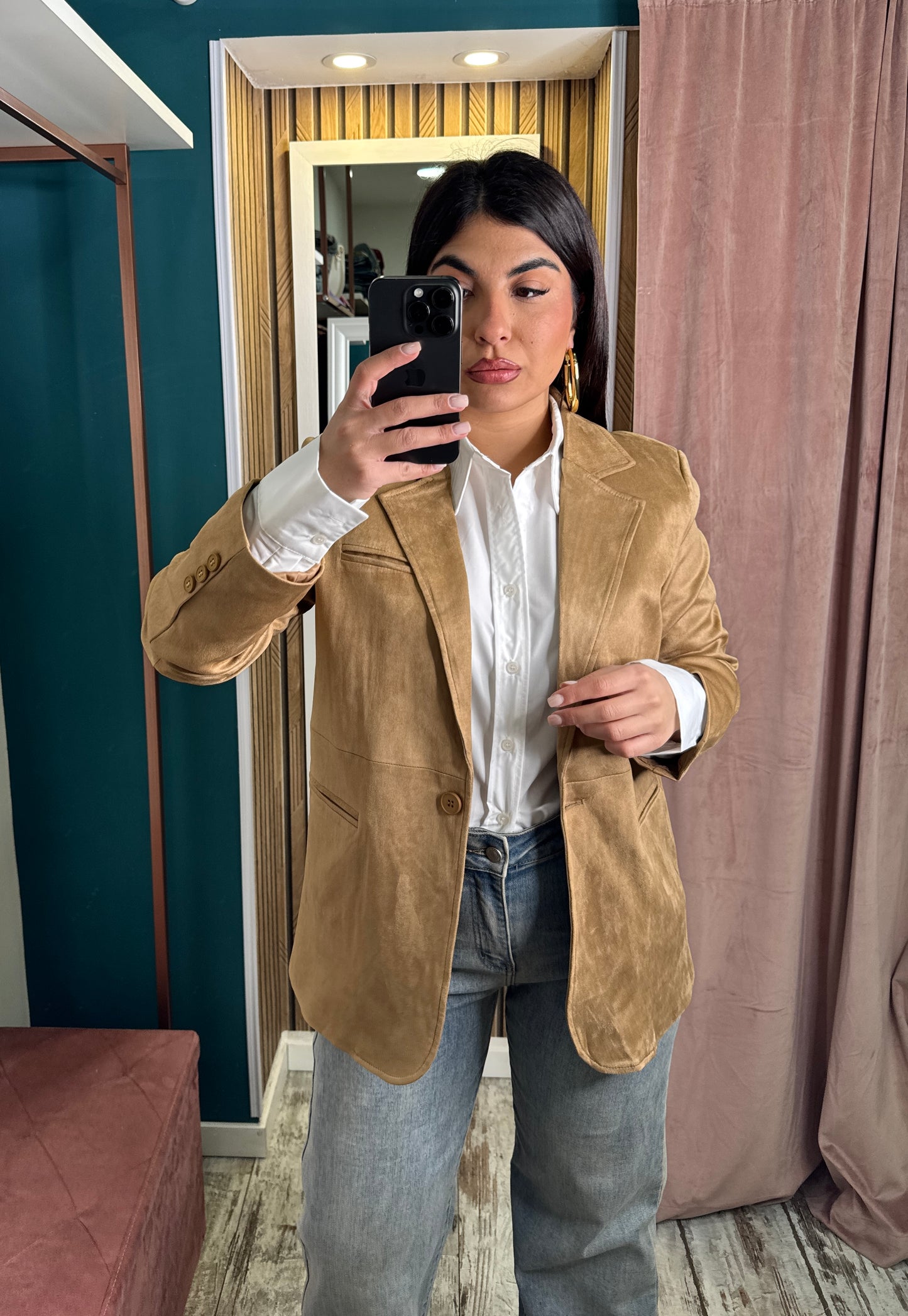 Blazer suede beige