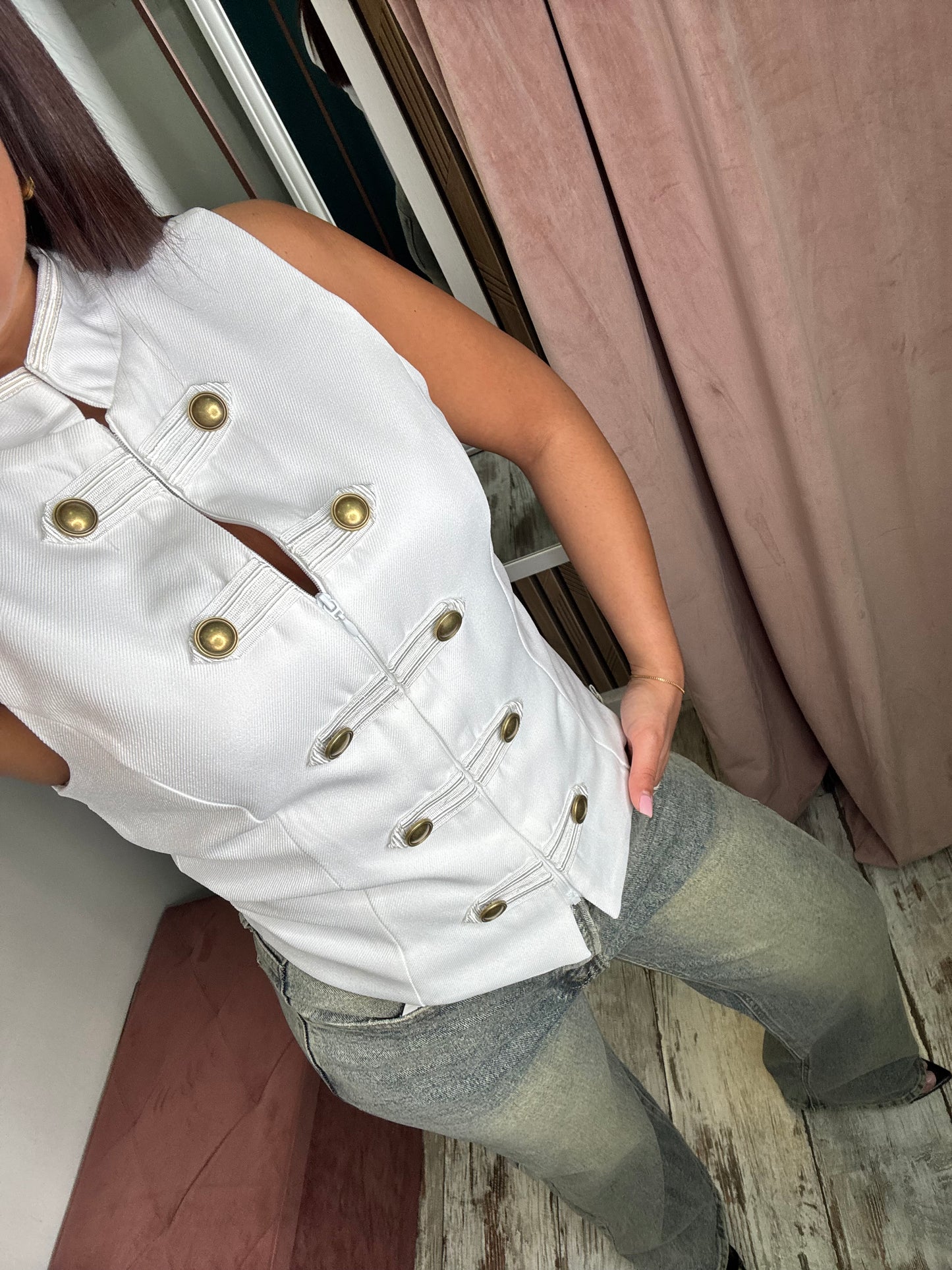 Gilet alamari con zip