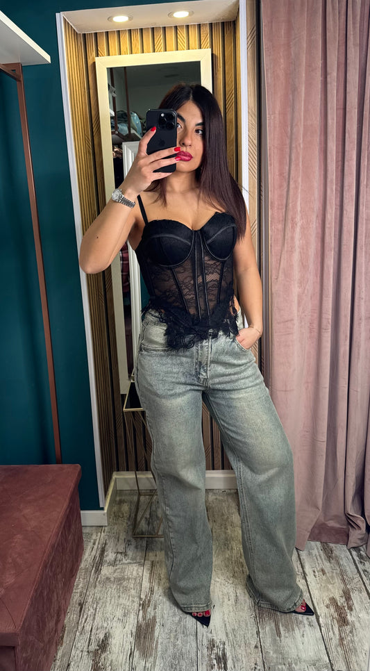 Jeans wide leg desert