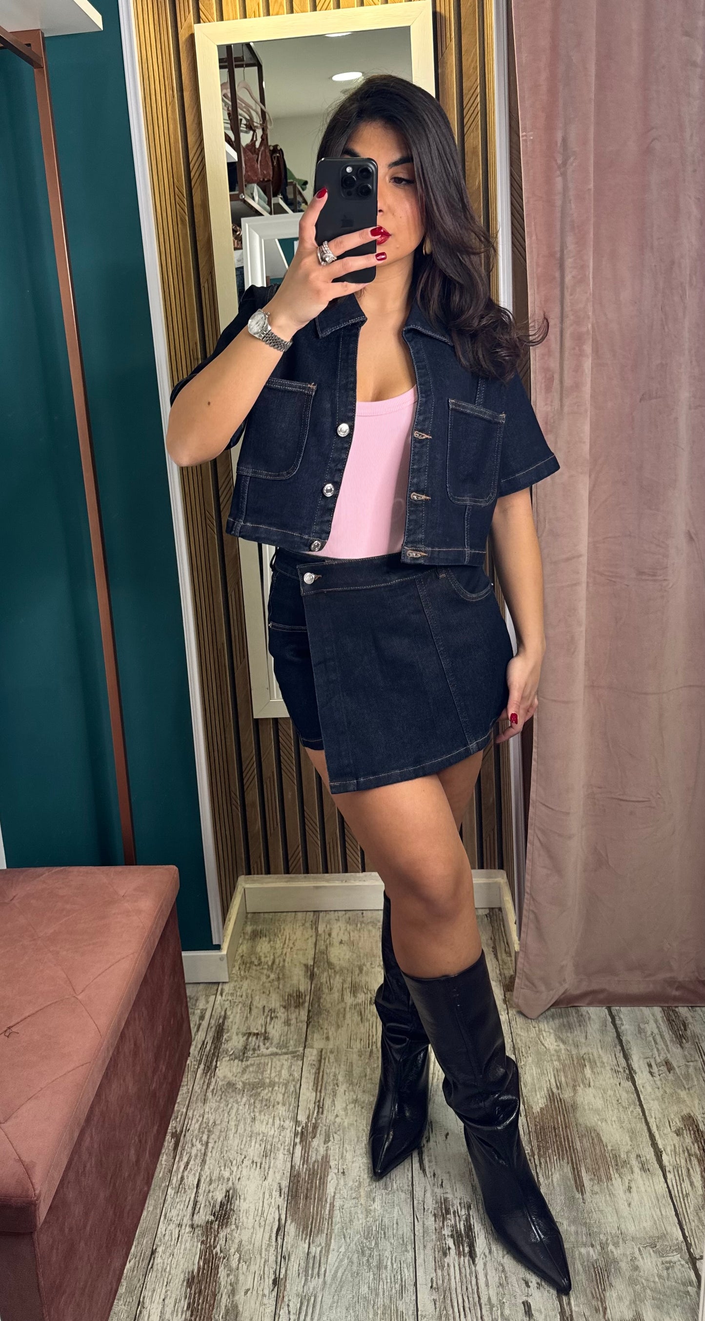 Cordset denim mini