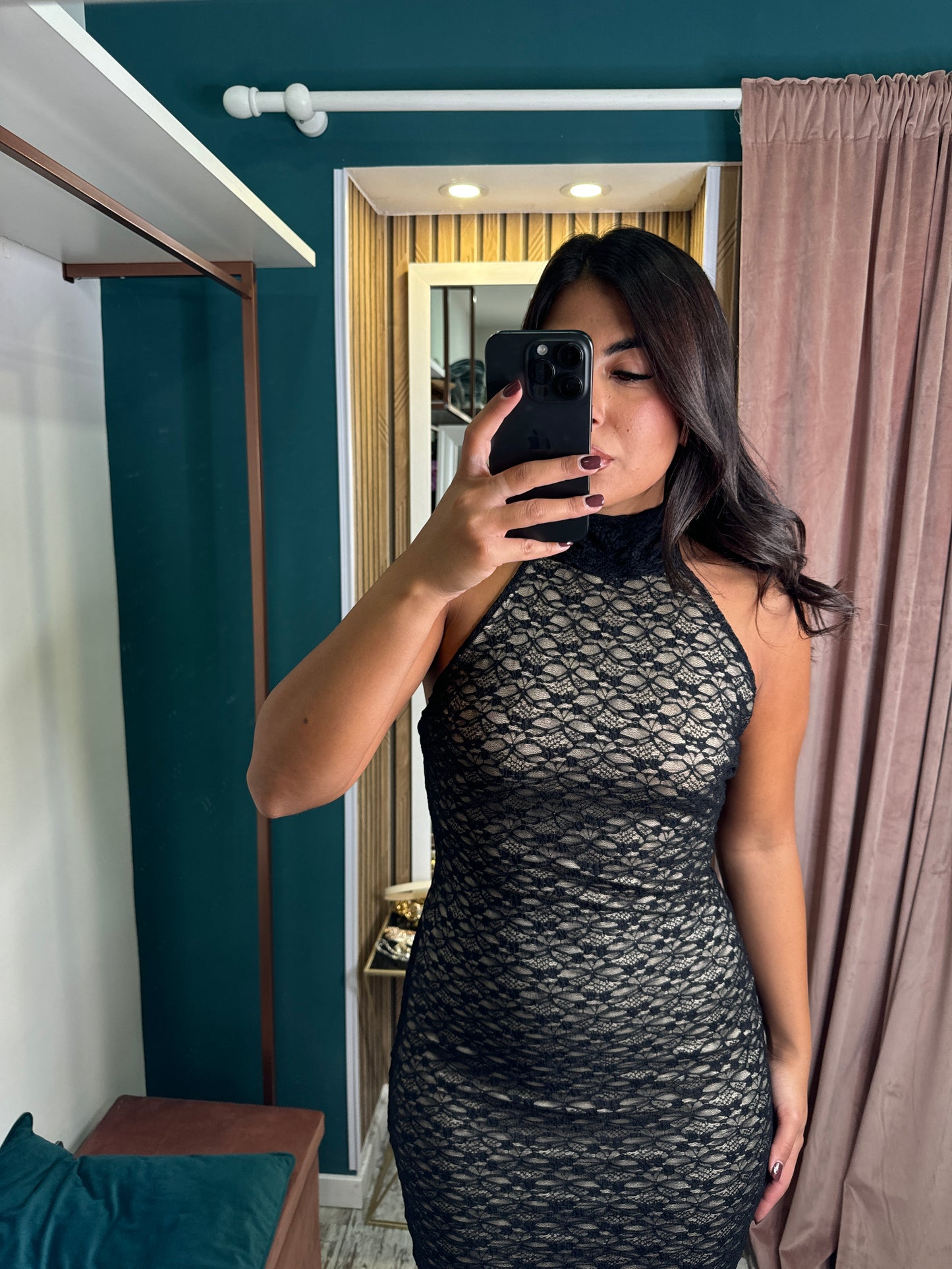 Vestito corto merletto