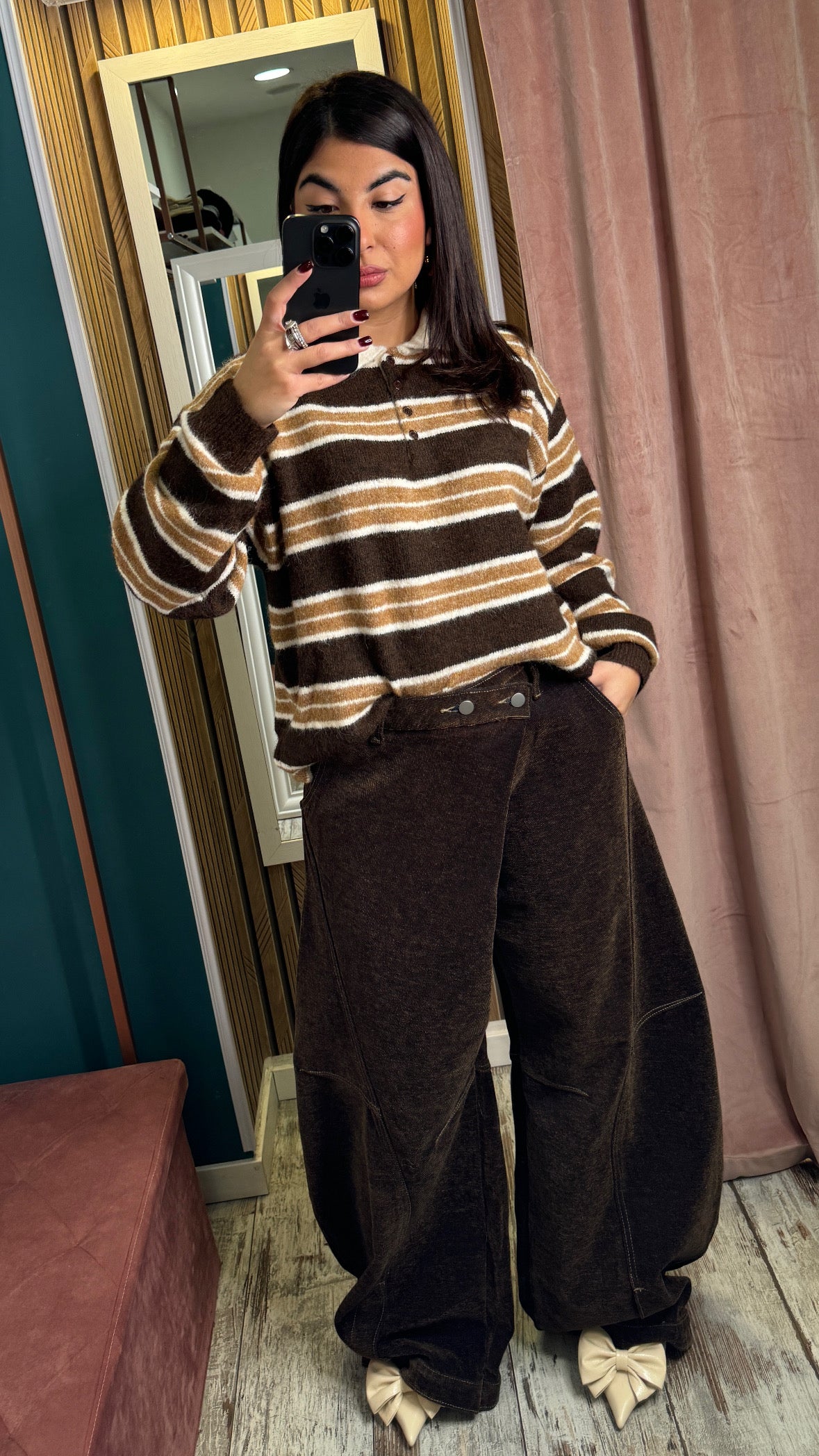 Jeans japan style marrone