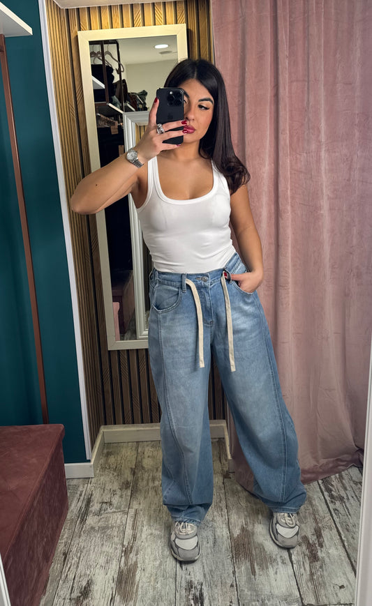 Jeans sky laccetto