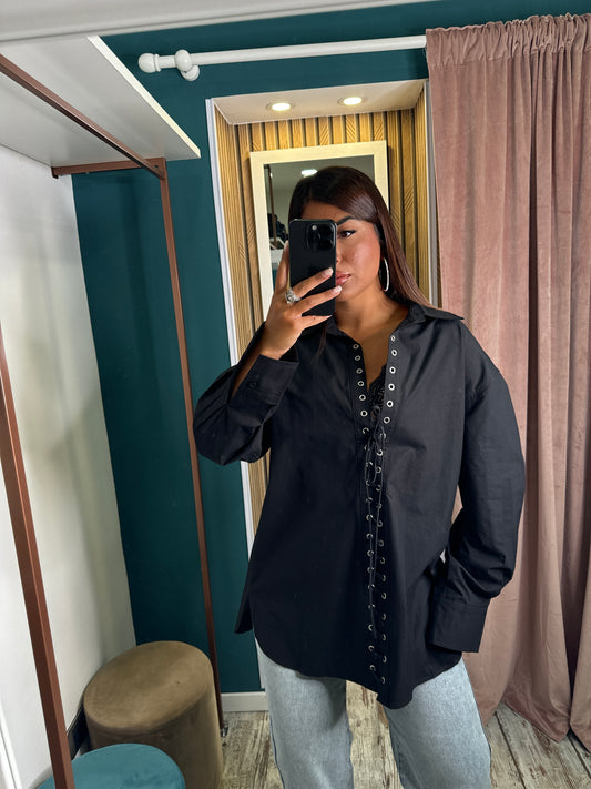 Camicia stringhe nera
