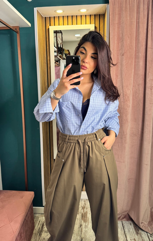 Camicia quadretti azzurra