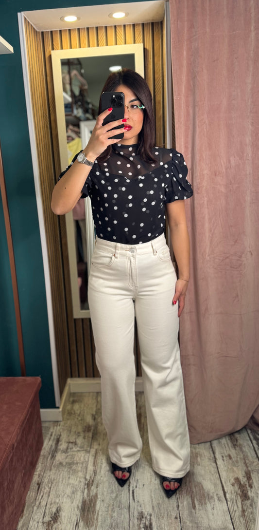 Jeans bianco wide leg