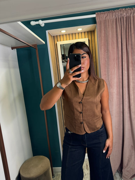 Gilet scamosciato