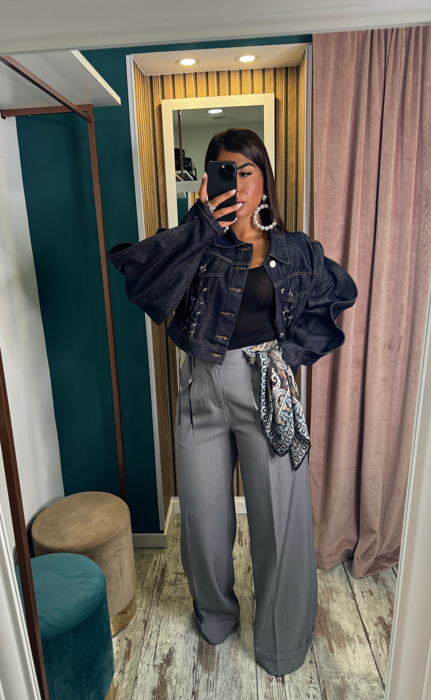 Pantaloni palazzo grey