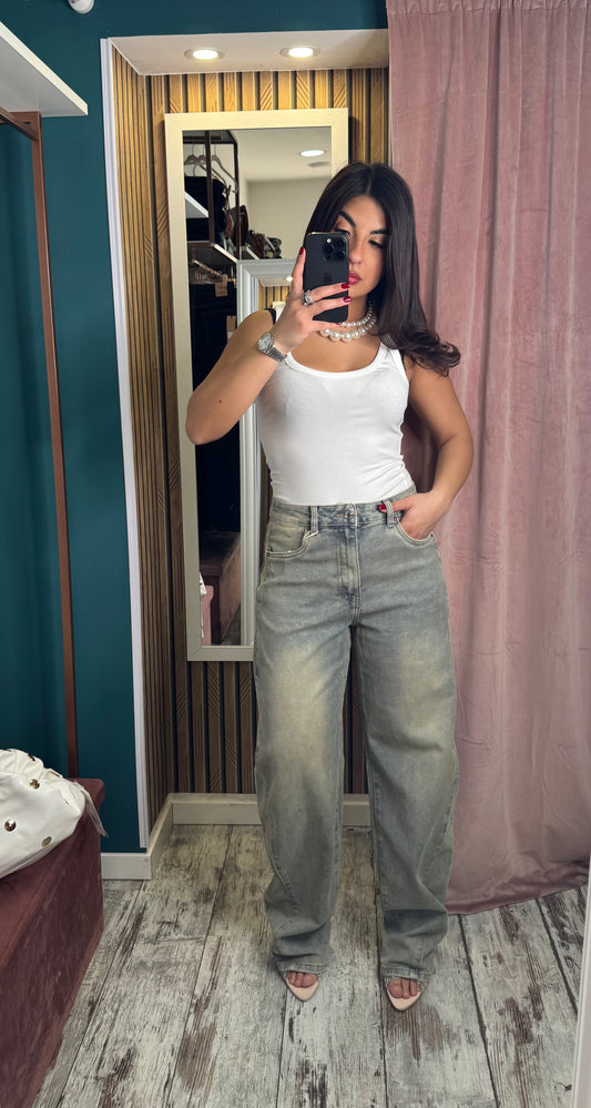 Jeans Sabbia Wide Ballon