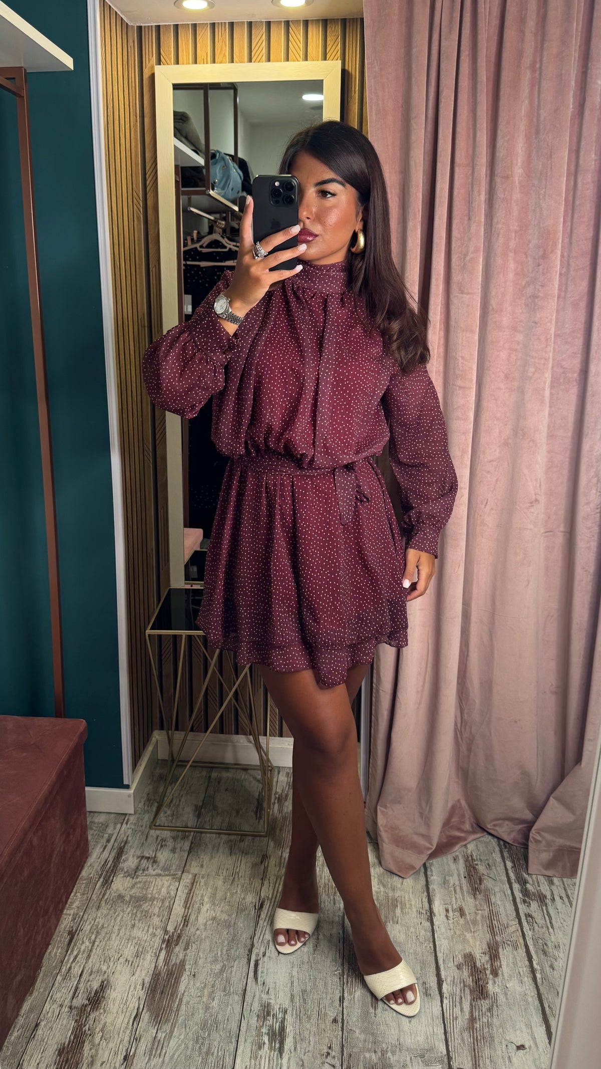 Vestito corto mini pois
