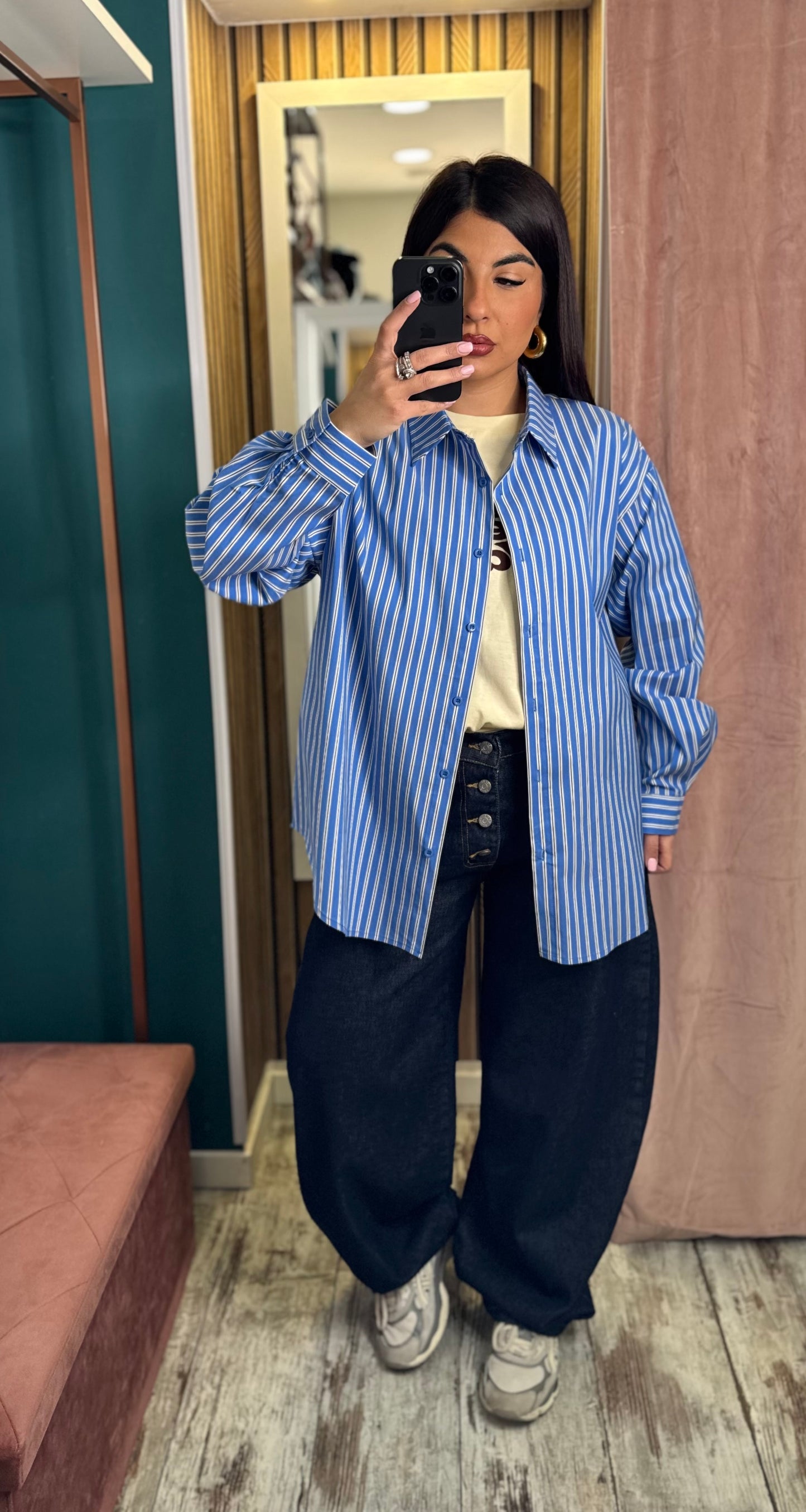 Jeans bottoni blu