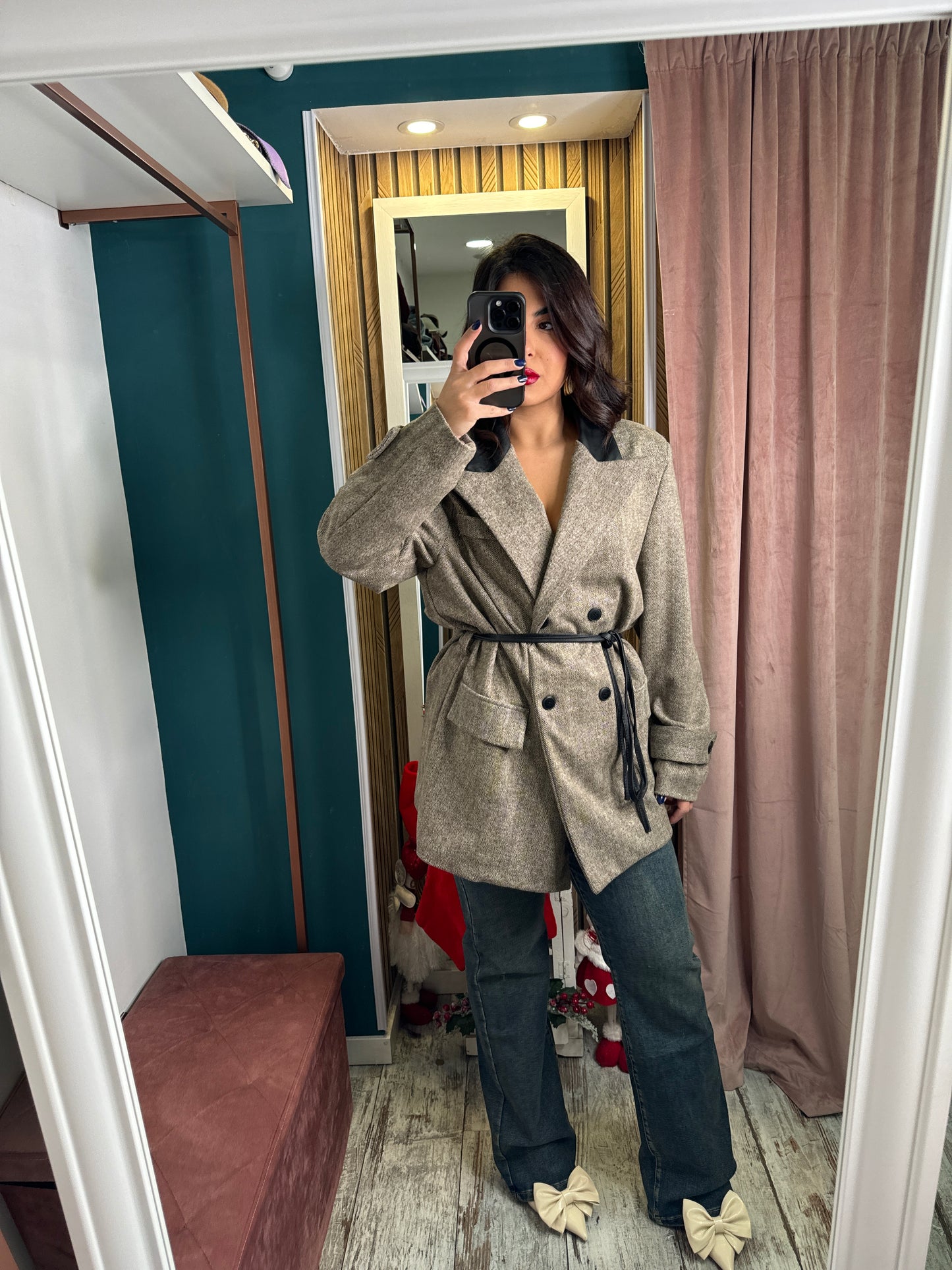 Blazer spigato leather