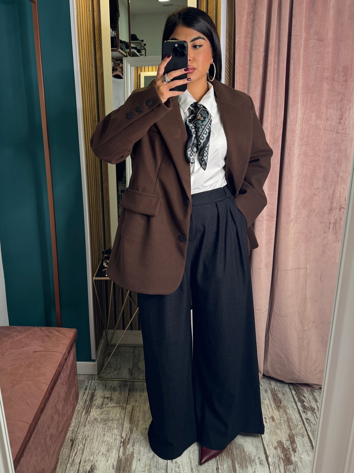 Cappotto corto marrone