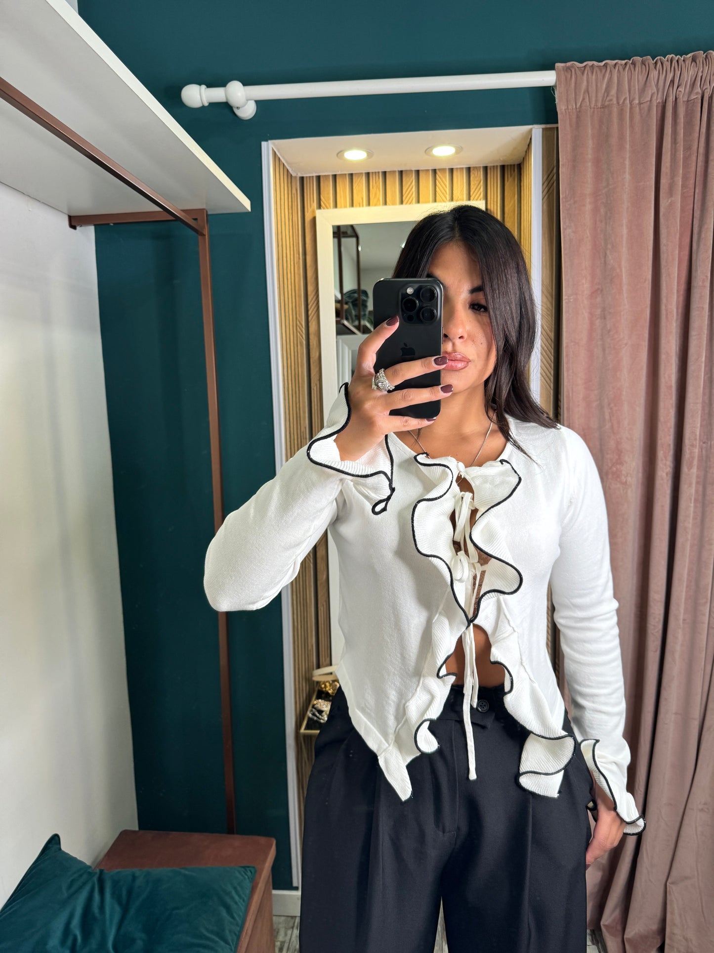 Cardigan filo rouches