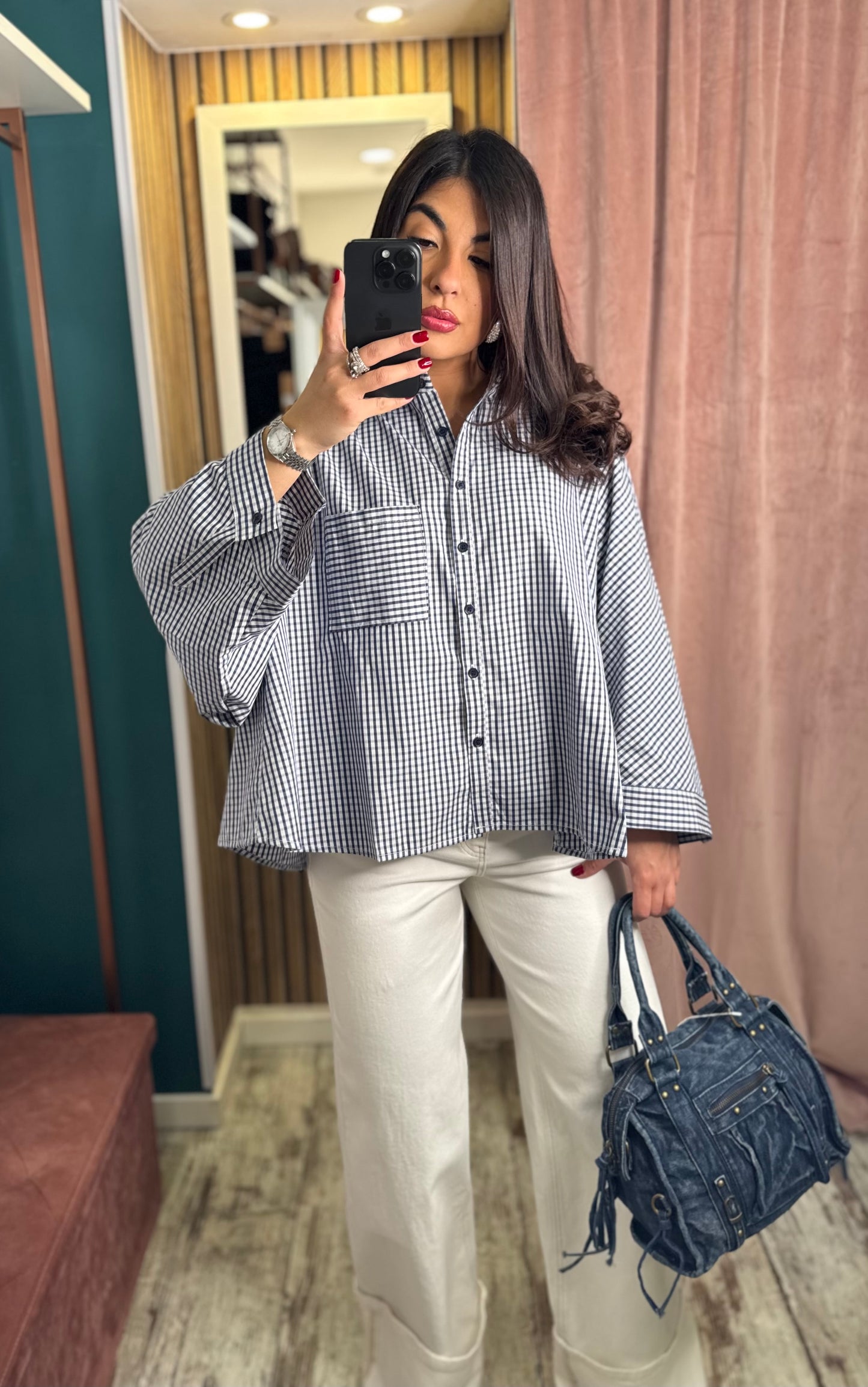 Camicia quadretti marine