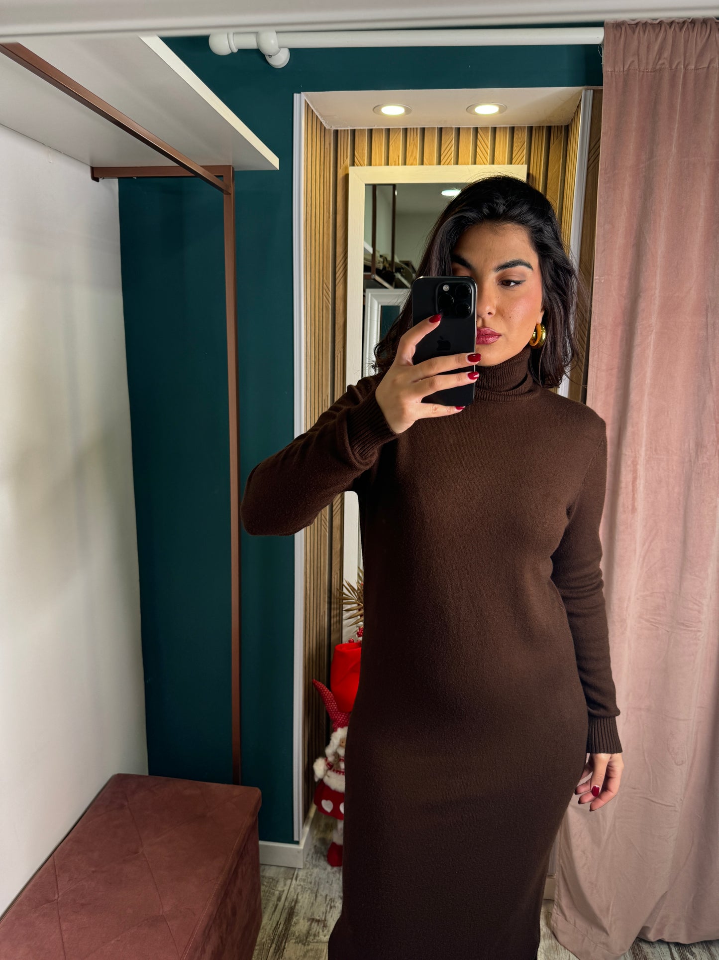 Vestito lana tabacco