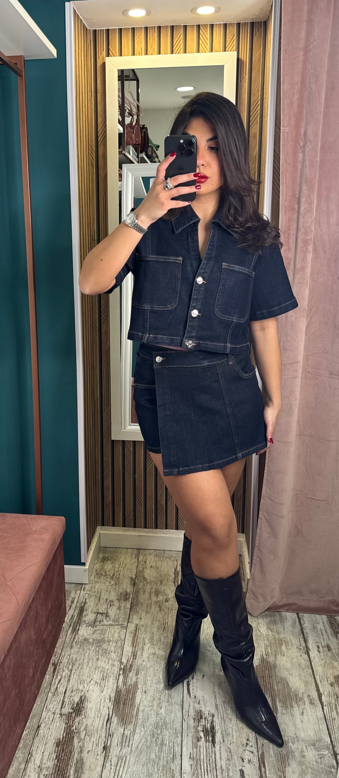 Cordset denim mini