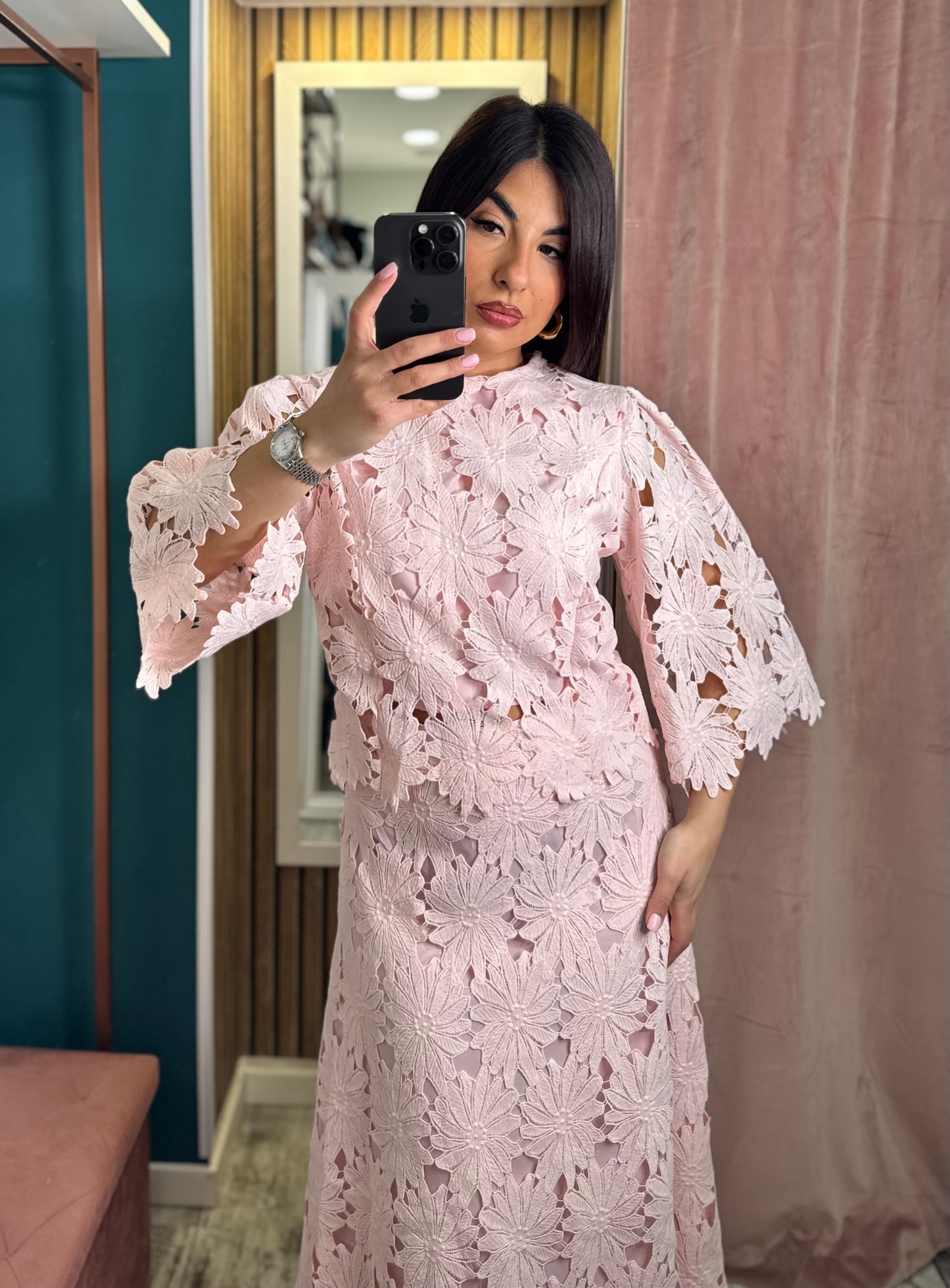 Coordinato Pink macramè