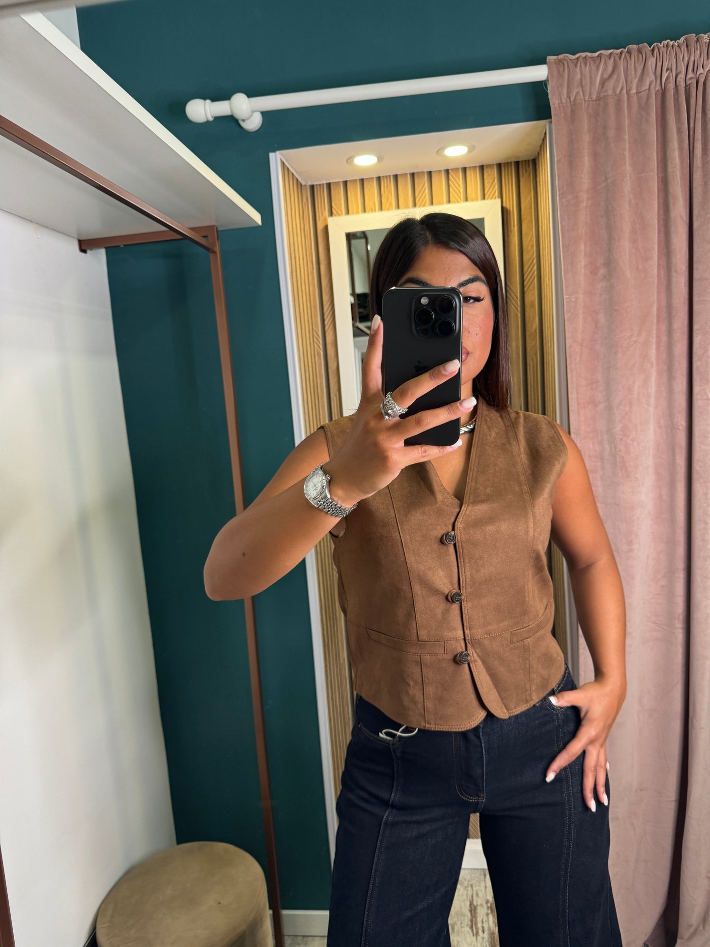 Gilet scamosciato