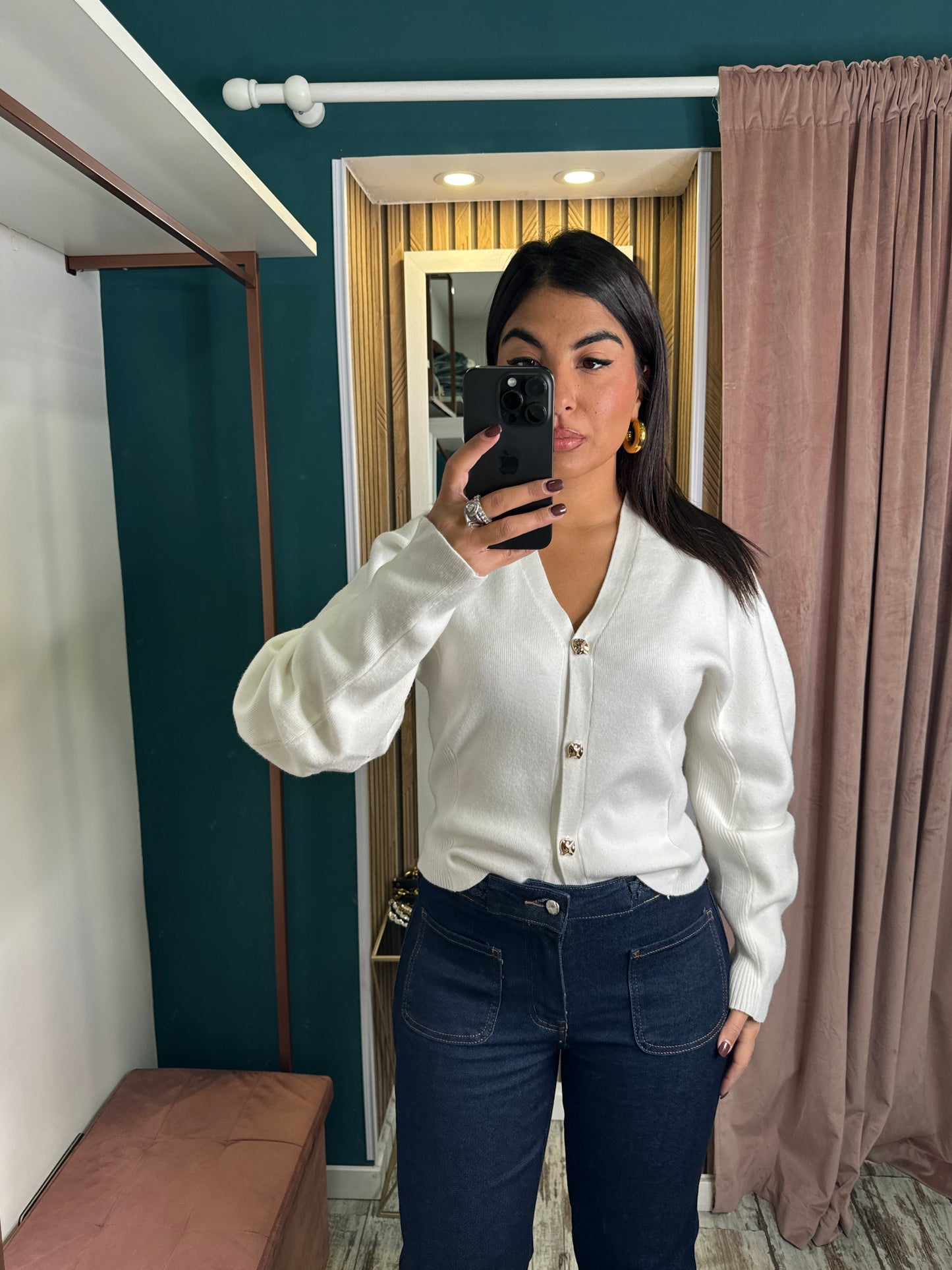 Jeans blu bustino treccia