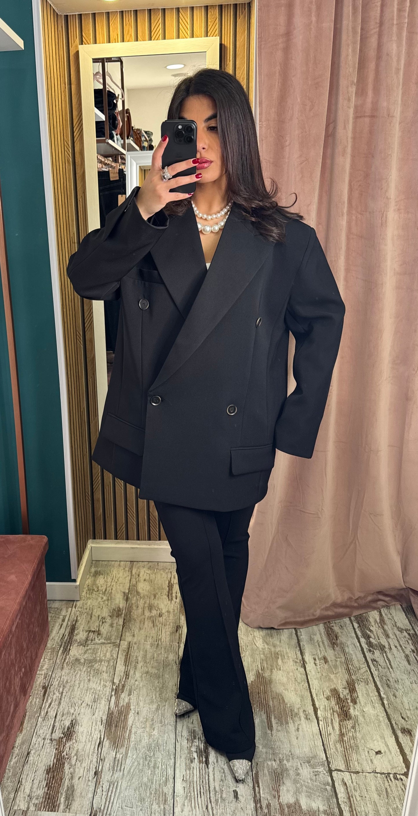 Pantaloni zampa nero