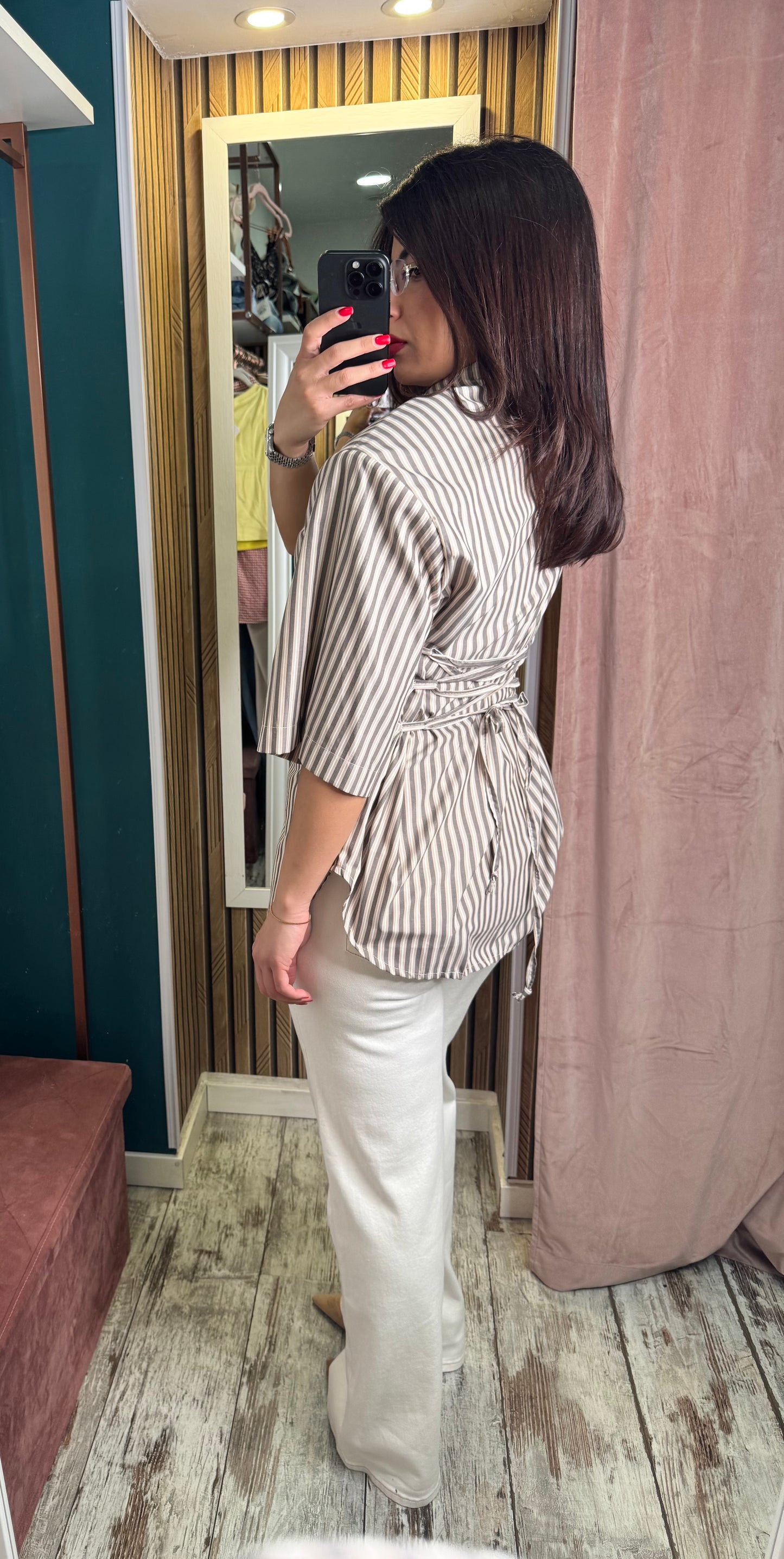 Camicia righe stringata