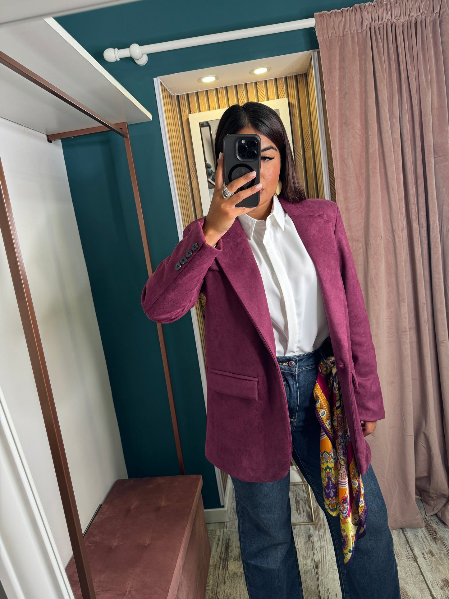 Blazer scamosciato prugna