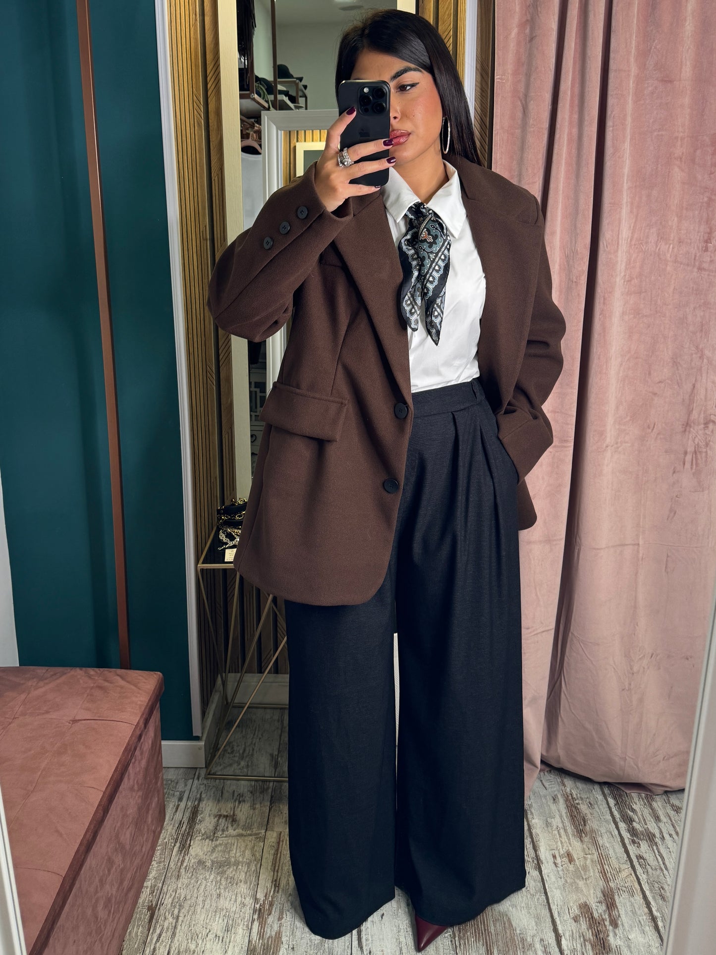 Cappotto corto marrone