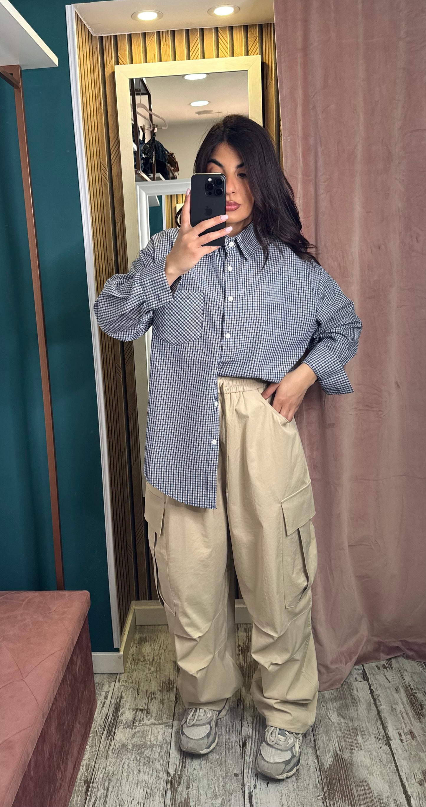 Pantaloni beige vert