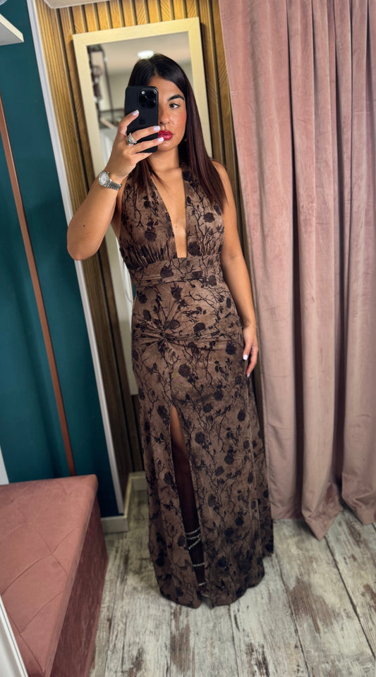 Vestito brown flower