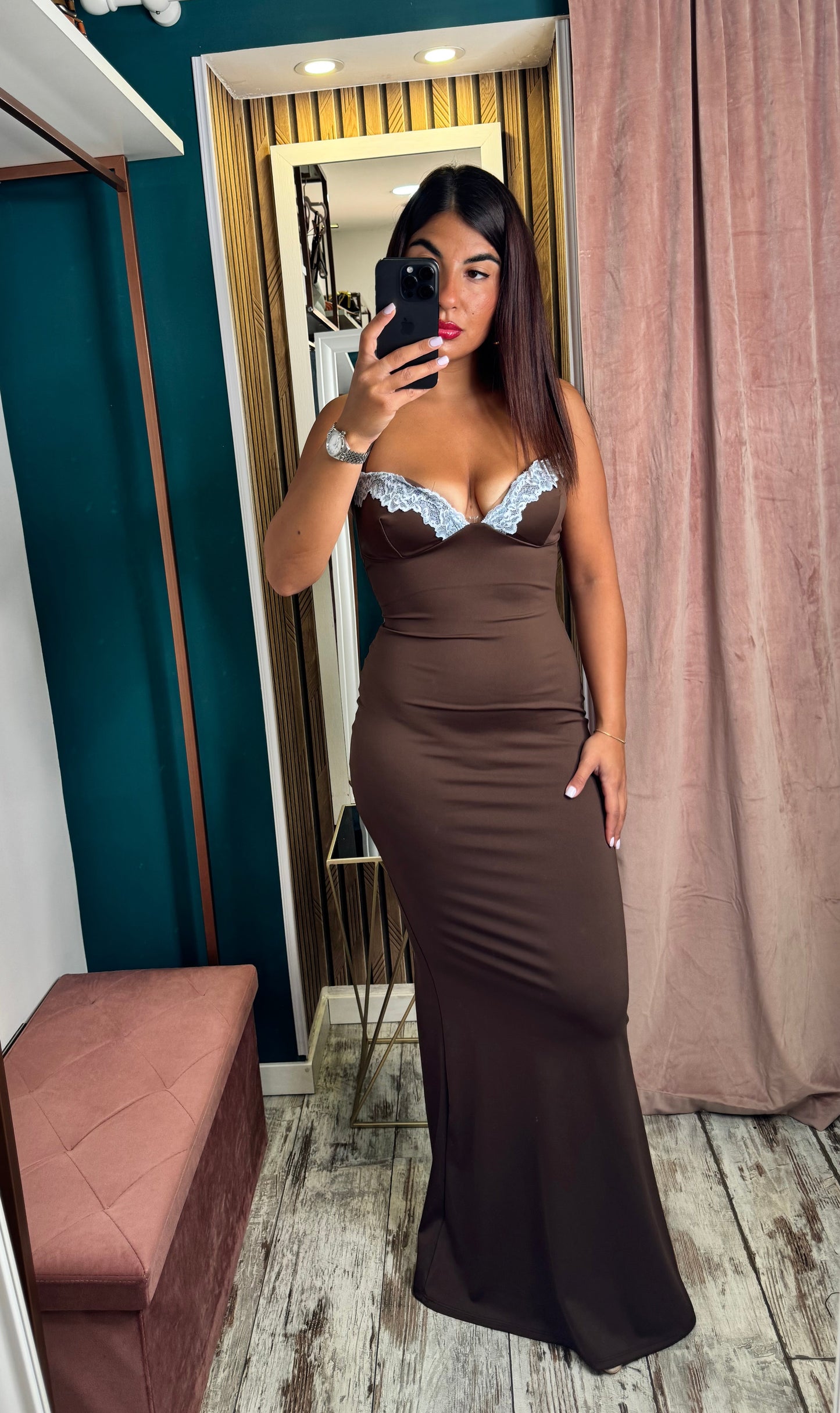 Tubino lycra con merletto