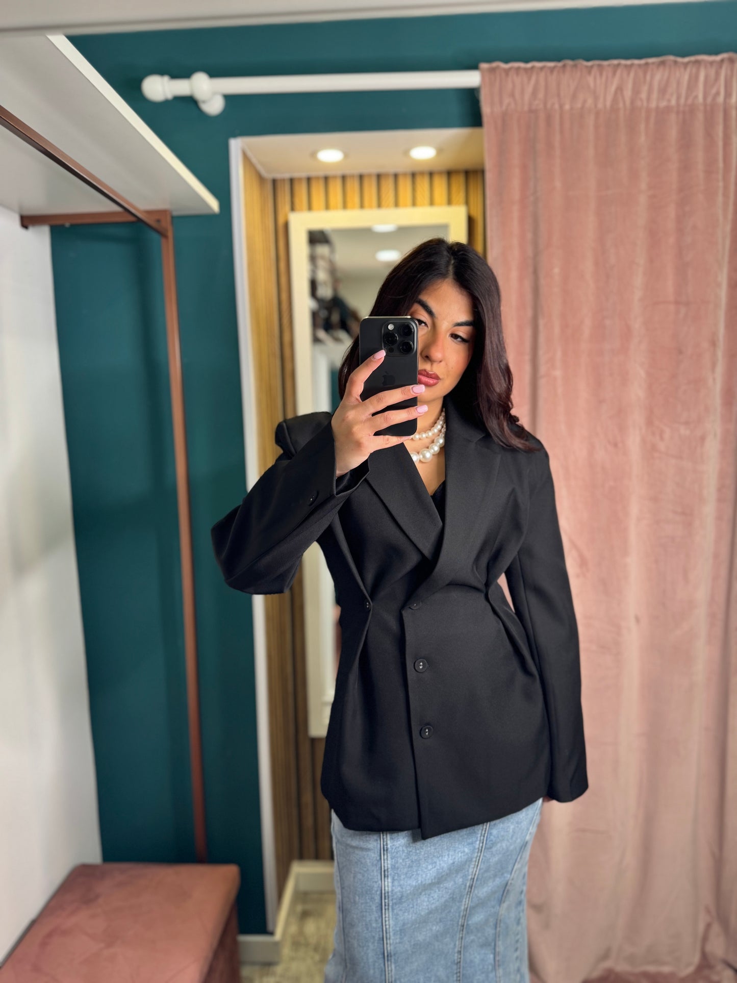 Blazer Selene avvitato nero