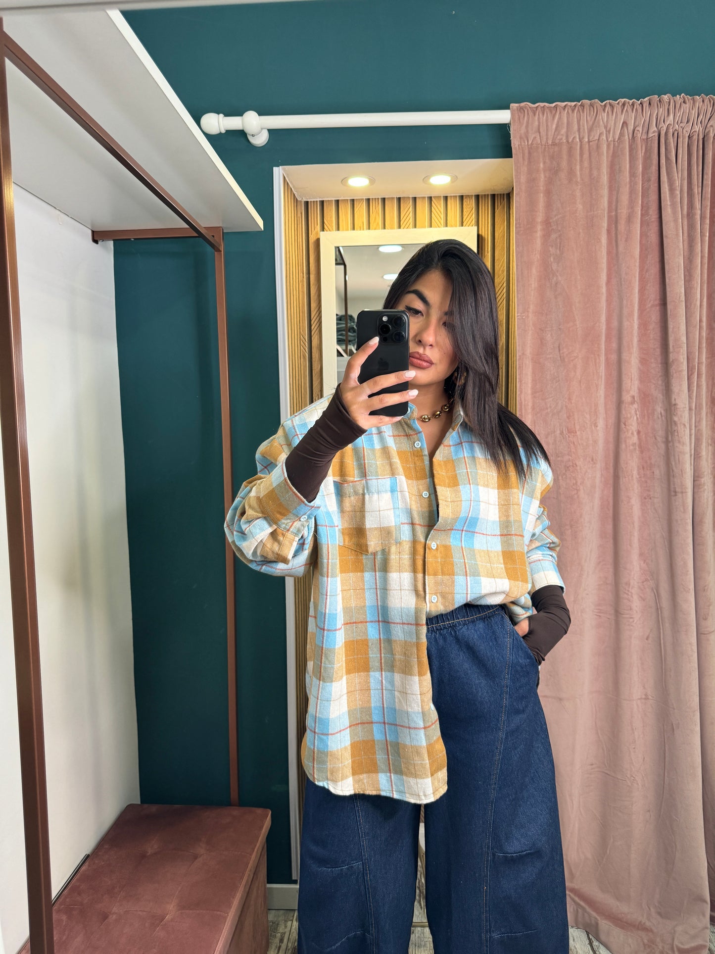 Camicia spalline quadroni