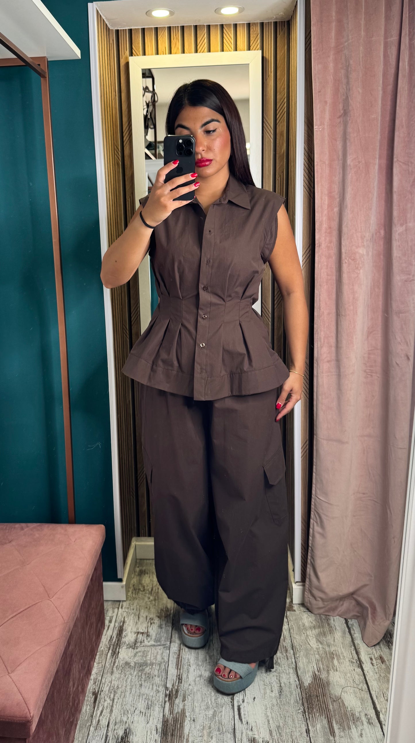 Camicia smanicata cotone